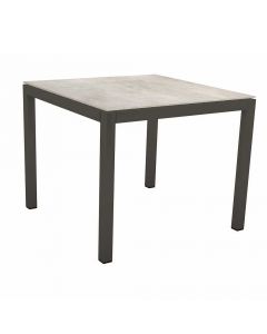 Stern Tisch 90x90 cm schwarz matt / Dekton Lava hellgrau