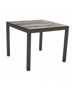 Stern Tisch 90 x 90 cm schwarz matt / Silverstar 2.0 Tundra grau