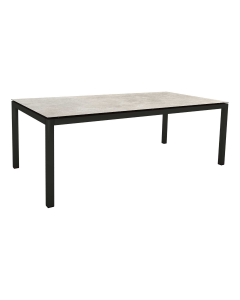 Stern Tisch 200x100 cm schwarz-matt / DEKTON Lava hellgrau