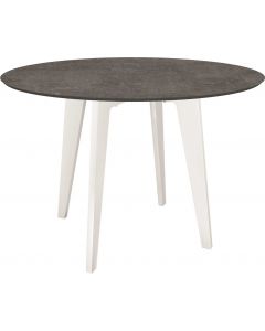 Stern Tisch 110cm rund weiß / Silverstar Metallic grau