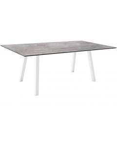 Stern Interno Tisch 180x100cm Vierkantrohr weiß / Metallic grau