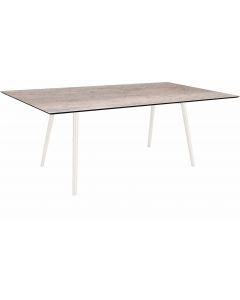 Stern Interno Tisch 180x100cm Rundrohr weiß / Smoky