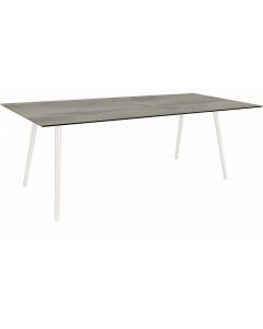 Stern Interno Tisch 220x100cm Rundrohr weiß / Zement