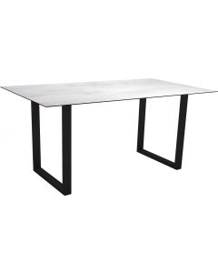 Stern Kufentisch 160x90 cm schwarz-matt / Zement hell