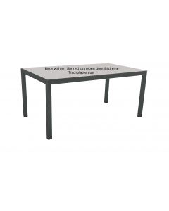 Stern Tisch 160 x 90 cm Alu anthrazit mit Platte