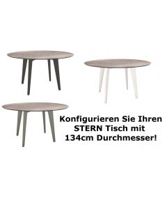 Stern Tisch 134cm rund Alu/Silverstarplatte