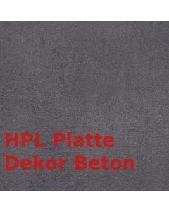 Zebra Tischplatte HPL Dekor Beton 110cm rund