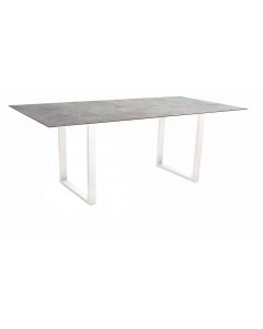 Stern Kufentisch 200x100 cm weiß / Silverstar Metallic grau