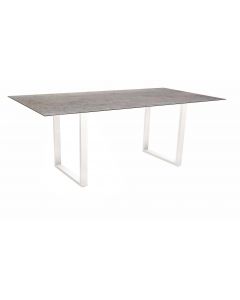 Stern Kufentisch 200x100 cm weiß / Silverstar 2.0 Smoky