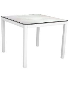 Stern Tisch 90 x 90 cm weiß / Silverstar 2.0 - Zement hell