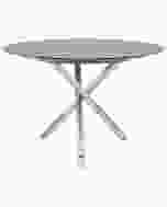 Zebra Mikado Edelstahl Tisch mit SELA Tischplatte Beton 110 cm rund