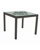 Stern Tisch 90x90 cm schwarz matt mit diversen Platten