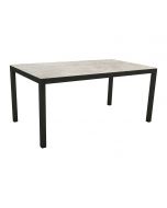 Stern Tisch 160x90 cm schwarz matt / DEKTON Lava hellgrau