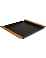 Stern Tablett mit Teakgriffen 48x40cm schwarz matt