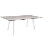 Stern Interno Tisch 180x100cm Vierkantrohr weiß / Smoky