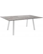 Stern Interno Tisch 180x100cm Vierkantrohr Edelstahl / Metallic grau