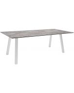 Stern Interno Tisch 220x100cm Vierkantrohr Edelstahl / Metallic grau