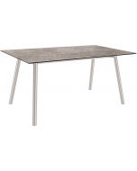 Stern Interno Tisch 180x100cm Rundrohr Edelstahl / Metallic grau