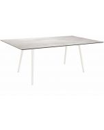 Stern Interno Tisch 180x100cm Rundrohr weiß / Zement hell