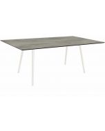 Stern Interno Tisch 180x100cm Rundrohr weiß / Zement