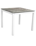 Stern Tisch 90 x 90 cm weiß / Silverstar 2.0 - Tundra grau